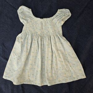 Little Me Blue and Yellow Smocked Baby Dress